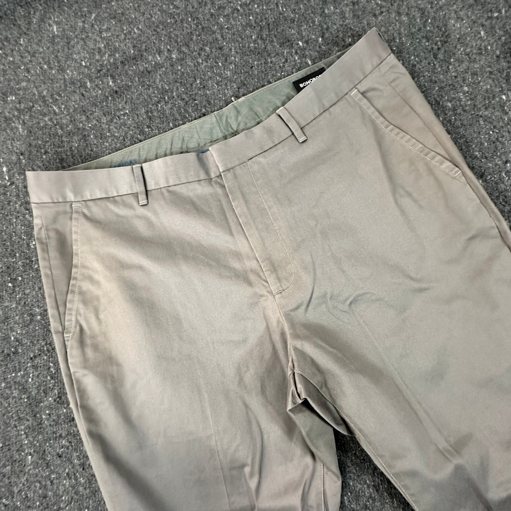 Bonobos Weekday Warrior Chino Pants Mens 38x30 Athletic Fit Gray Khaki Stretch